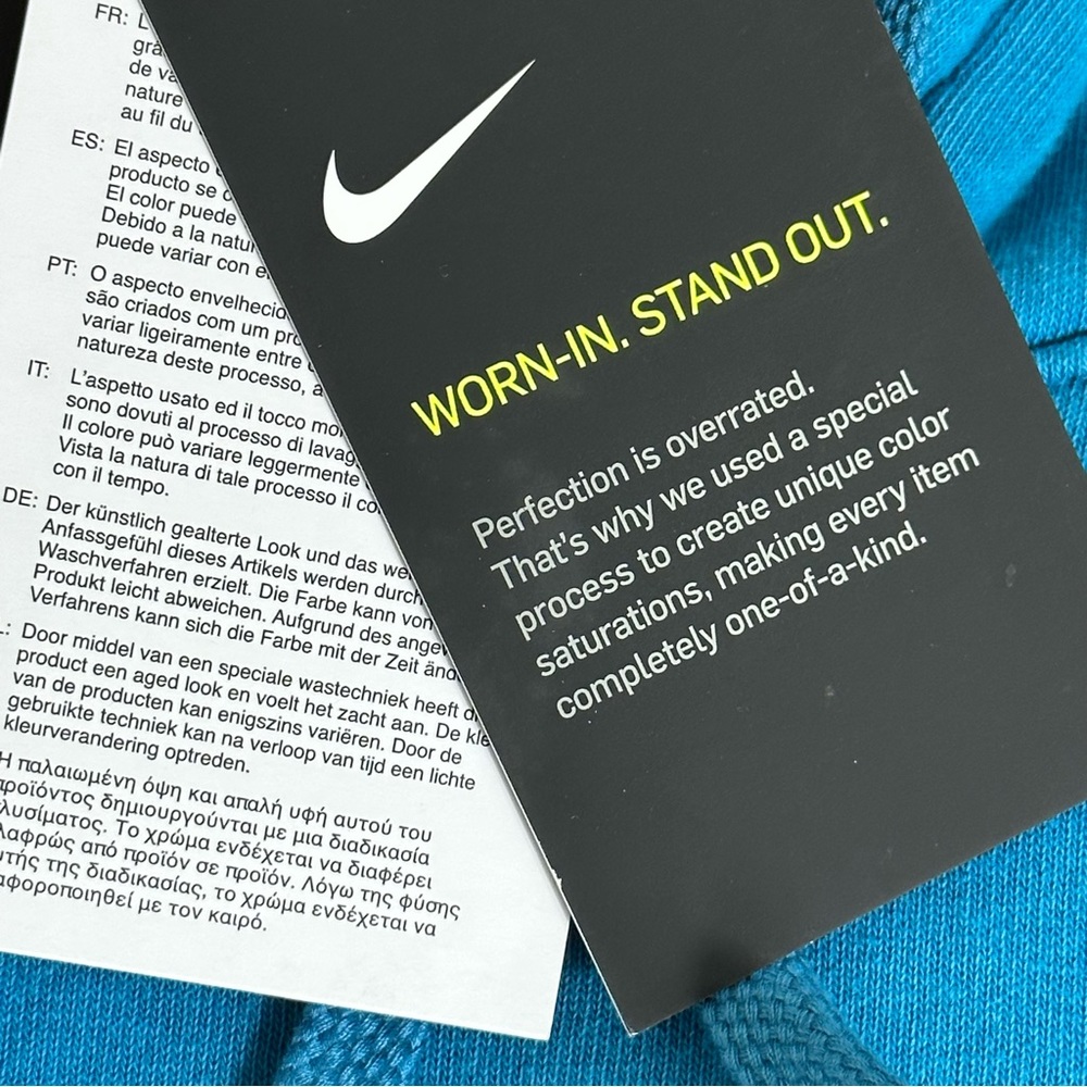 NIKE standard fit MENS SWEATSHIRT blue hooded HOODIE kangaroo pocket SMALL - Picture 6 of 13